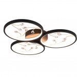 Groovy - Black 3 Light LED Ceiling Lamp with Decorative Crystal 3000K