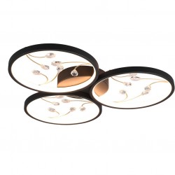 Groovy - Black 3 Light LED Ceiling Lamp with Decorative Crystal 3000K Groovy - Black 3 Light LED Ceiling Lamp with Decorative Crystal 3000K