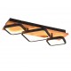 - Rama - Black & Wooden LED Flush Trio-643210332 - Rama - Black & Wooden LED Flush