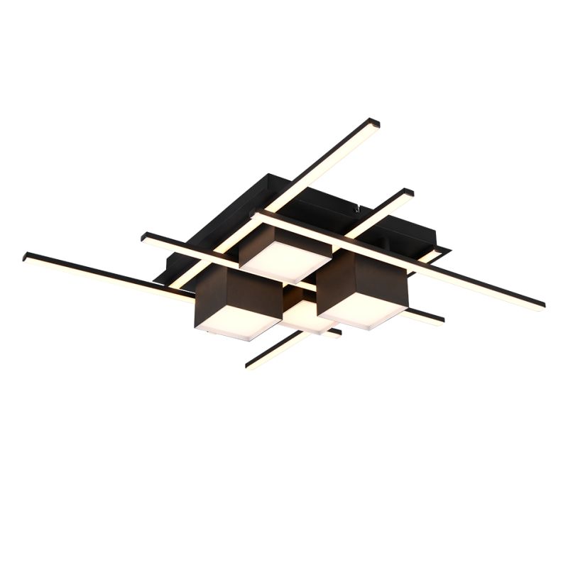 Trio-647810432 - Roger - Matt Black CCT Ceiling Lamp with Remote Control