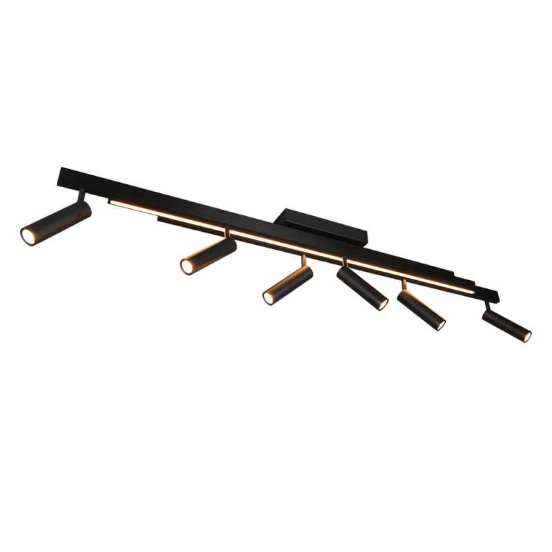 Trio-648310732 - Zeno - Matt Black CCT 6 Spotlights with Remote Control