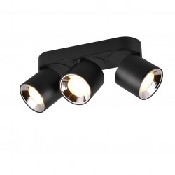 Guayana - Matt Black Recessed or Surface-mounted 3 Spotlights Guayana - Matt Black Recessed or Surface-mounted 3 Spotlights
