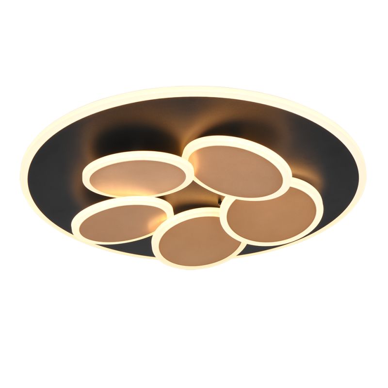 Trio-653210680 - Mandala - Black & Gold CCT Ceiling Lamp with Remote Control