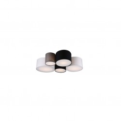 Hotel - White, Black & Grey 5 Light Ceiling Lamp