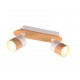 - Aruni - Wooden & Matt White 2 Spotlights Trio-801100231 - Aruni - Wooden & Matt White 2 Spotlights