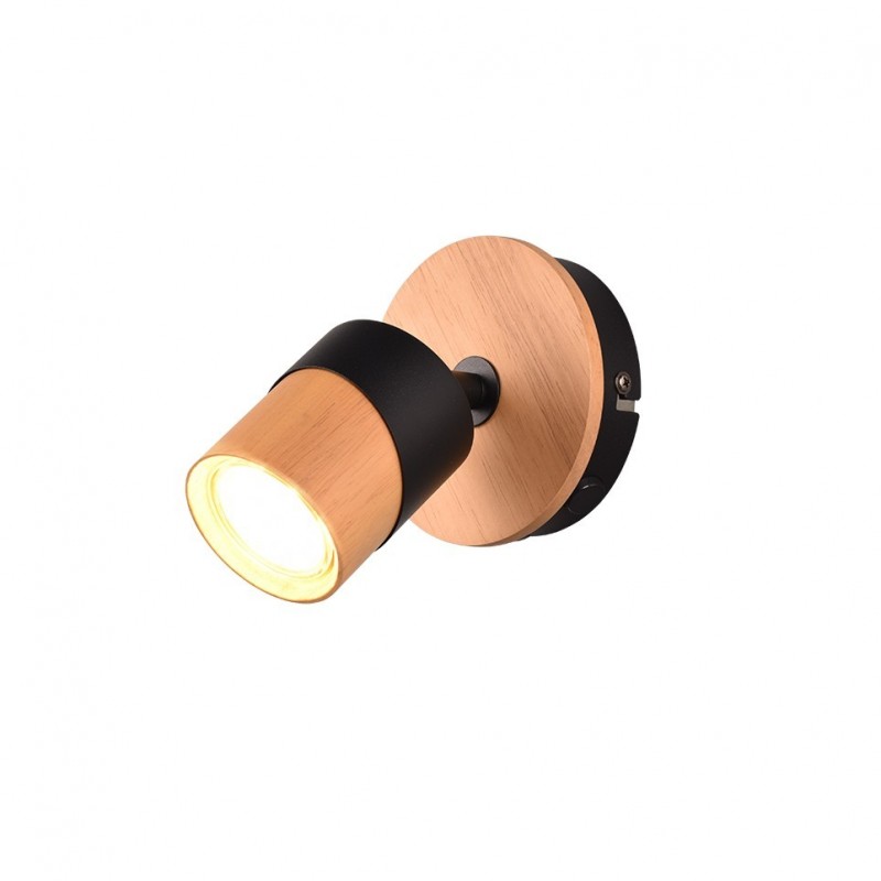- Aruni - Wooden & Matt Black Spotlight Trio-801170132 - Aruni - Wooden & Matt Black Spotlight