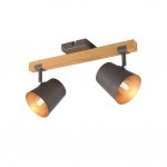 Bell - Antique Nickel & Wood 2 Spotlights Bell - Antique Nickel & Wood 2 Spotlights