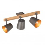 Bell - Antique Nickel & Wood 3 Spotlights Bell - Antique Nickel & Wood 3 Spotlights