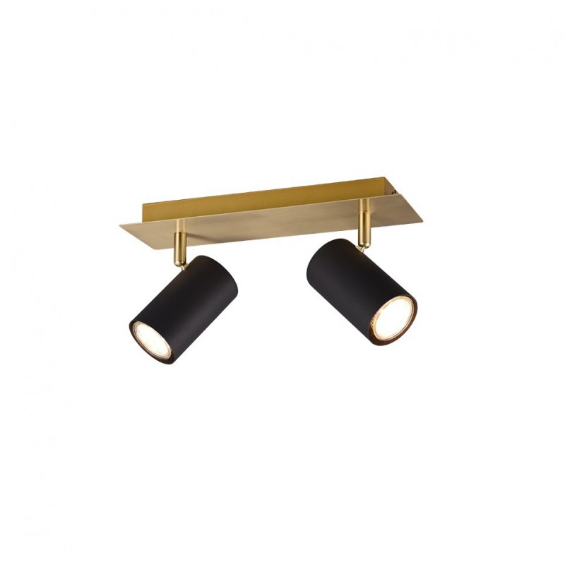 - Marley - Matt Black & Gold 2 Spotlights Trio-802400280 - Marley - Matt Black & Gold 2 Spotlights