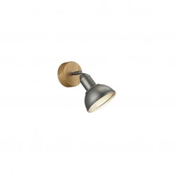 Delhi - Antique Nickel & Wood Single Spotlight Delhi - Antique Nickel & Wood Single Spotlight