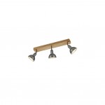 Delhi - Antique Nickel & Wood 3 Spotlights Delhi - Antique Nickel & Wood 3 Spotlights