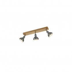 Delhi - Antique Nickel & Wood 3 Spotlights Delhi - Antique Nickel & Wood 3 Spotlights