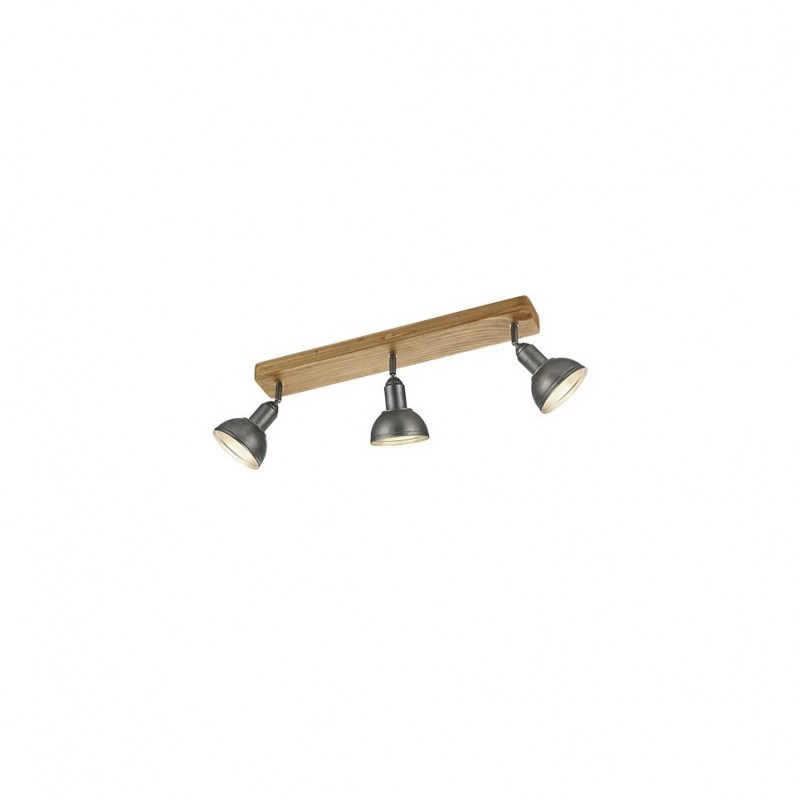 Trio-803400367 - Delhi - Antique Nickel & Wood 3 Spotlights