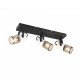 Trio-804300334 - Tosh - Black 3 Spotlights with White Wooden Details