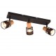 - Nandini - Black & Wooden 3 Spotlights Trio-811700332 - Nandini - Black & Wooden 3 Spotlights