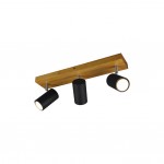 Marley - Wooden & Matt Black 3 Light Spotlights Marley - Wooden & Matt Black 3 Light Spotlights