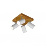 Marley - Wooden & White 4 Light Spotlights Marley - Wooden & White 4 Light Spotlights