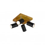 Marley - Wooden & Matt Black 4 Light Spotlights Marley - Wooden & Matt Black 4 Light Spotlights
