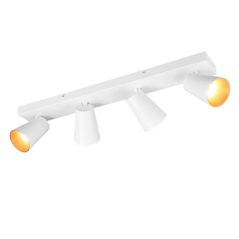 Trio-817100431 - Sharp - Matt White 4 Spotlights with Gold Inner Ring