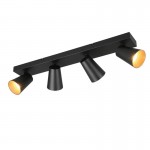 Sharp - Matt Black 4 Spotlights with Gold Inner Ring Sharp - Matt Black 4 Spotlights with Gold Inner Ring