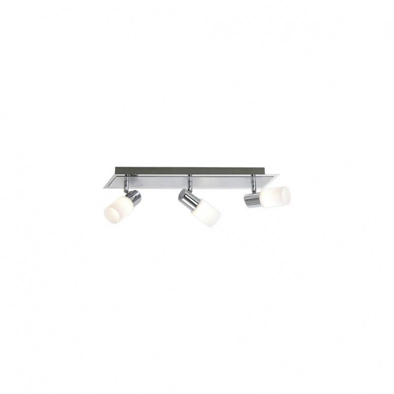 - Clapton - Chrome & Brushed Aluminium LED 3 Spotlights with White Glass Trio-821410305 - Clapton - Chrome & Brushed Aluminium LED 3 Spotlights with White Glass
