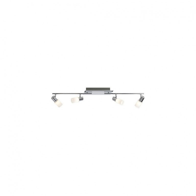 - Clapton - Chrome & Brushed Aluminium LED 4 Spotlights with White Glass Trio-821410405 - Clapton - Chrome & Brushed Aluminium LED 4 Spotlights with White Glass