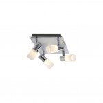 Clapton - Chrome & Brushed Aluminium LED 4 Spotlights with White Glass Clapton - Chrome & Brushed Aluminium LED 4 Spotlights with White Glass