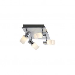 Clapton - Chrome & Brushed Aluminium LED 4 Spotlights with White Glass Clapton - Chrome & Brushed Aluminium LED 4 Spotlights with White Glass