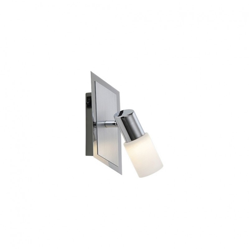 - Clapton - Chrome & Brushed Aluminium LED Spotlight with White Glass Trio-821470105 - Clapton - Chrome & Brushed Aluminium LED Spotlight with White Glass