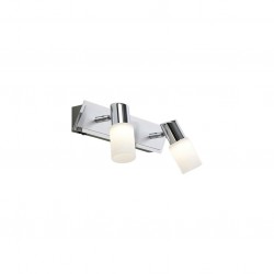 Clapton - Chrome & Brushed Aluminium LED 2 Spotlights with White Glass Clapton - Chrome & Brushed Aluminium LED 2 Spotlights with White Glass