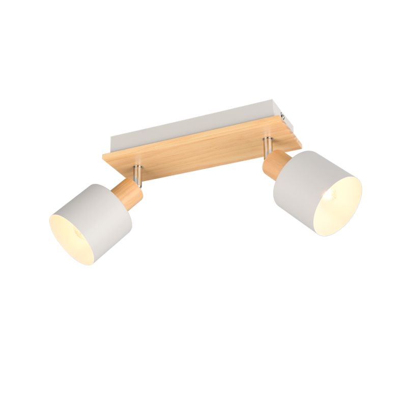 - Shanti - Wooden & Warm Grey 2 Spotlights Trio-862700276 - Shanti - Wooden & Warm Grey 2 Spotlights