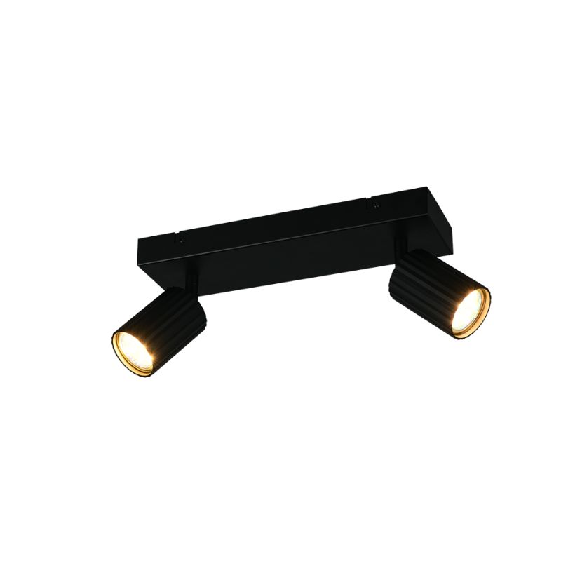 Trio-867700232 - Soka - Matt Black Ribbed 2 Spotlights