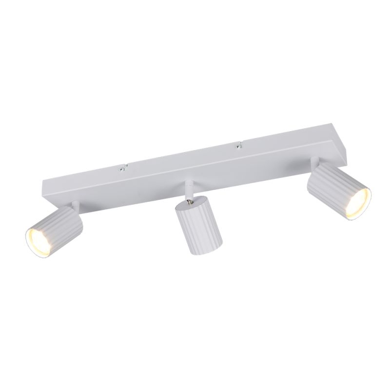 - Soka - Matt White Ribbed 3 Spotlights Trio-867700331 - Soka - Matt White Ribbed 3 Spotlights