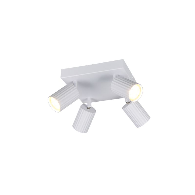 Trio-867730431 - Soka - Matt White Ribbed 4 Spotlights
