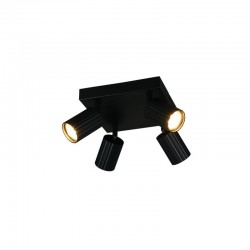 Soka - Matt Black Ribbed 4 Spotlights