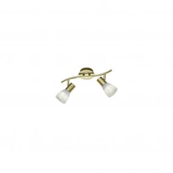 Levisto - Matt Brass 2 Spotlights with Alabaster Glass Levisto - Matt Brass 2 Spotlights with Alabaster Glass