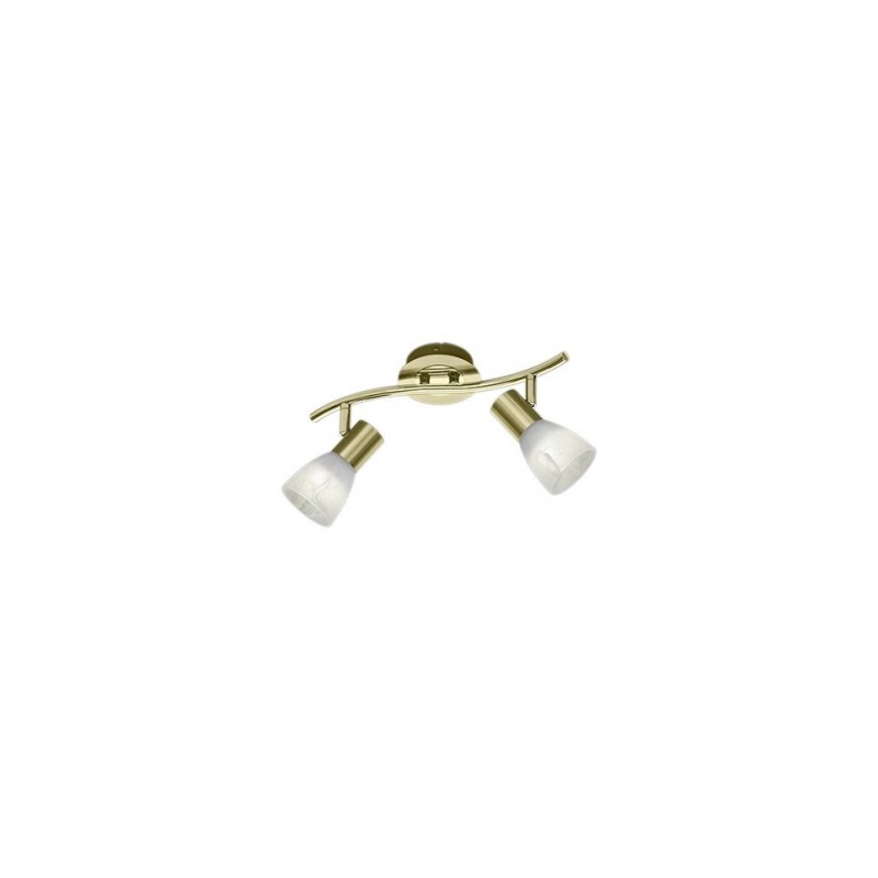 - Levisto - Matt Brass 2 Spotlights with Alabaster Glass Trio-871010208 - Levisto - Matt Brass 2 Spotlights with Alabaster Glass