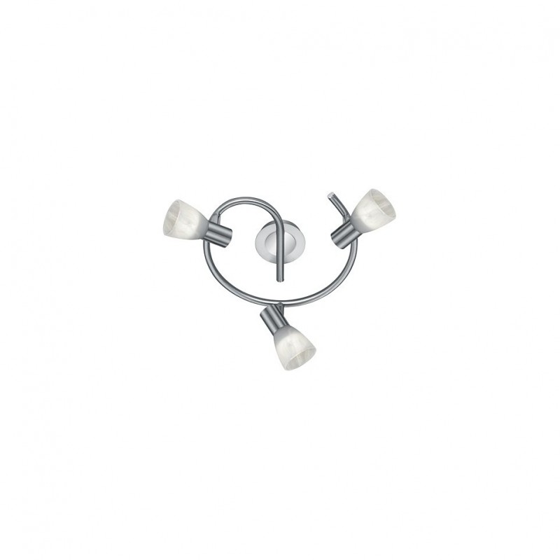 - Levisto - Matt Nickel 3 Spotlights with Alabaster Glass Trio-871090307 - Levisto - Matt Nickel 3 Spotlights with Alabaster Glass