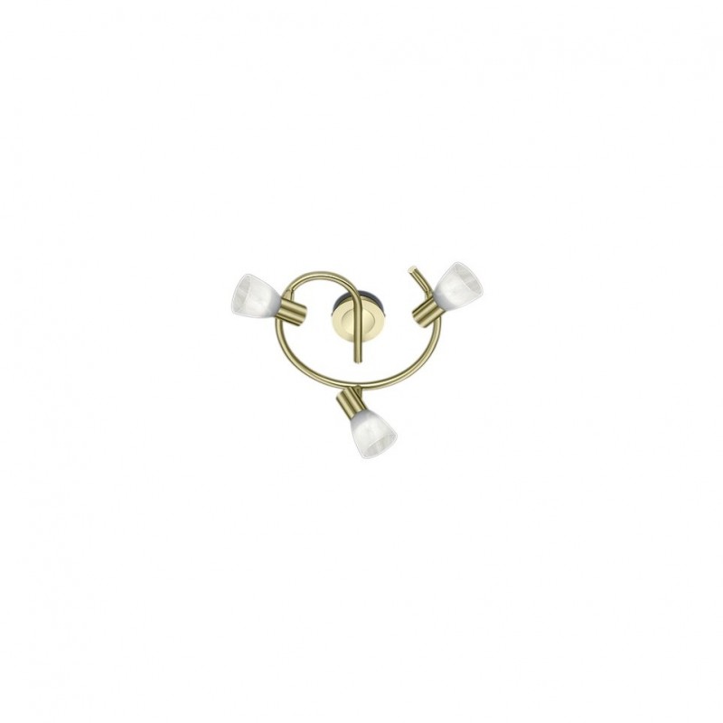 - Levisto - Matt Brass 3 Spotlights with Alabaster Glass Trio-871090308 - Levisto - Matt Brass 3 Spotlights with Alabaster Glass