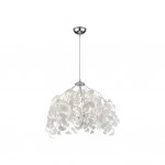 Leavy - Chrome Pendant with White Leaves Leavy - Chrome Pendant with White Leaves