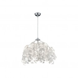 Leavy - Chrome Pendant with White Leaves Leavy - Chrome Pendant with White Leaves