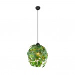 Leavy - Matt Black Pendant with Green Leaves Leavy - Matt Black Pendant with Green Leaves