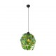 - Leavy - Matt Black Pendant with Green Leaves Trio-R10461915 - Leavy - Matt Black Pendant with Green Leaves