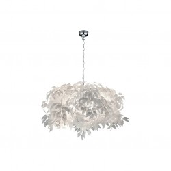 Leavy - Chrome 4 Light Pendant with White Leaves Leavy - Chrome 4 Light Pendant with White Leaves