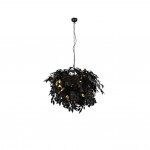 Leavy - Matt Black 4 Light Pendant with Black & Gold Leaves Leavy - Matt Black 4 Light Pendant with Black & Gold Leaves