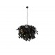 Trio-R10464032 - Leavy - Matt Black 4 Light Pendant with Black & Gold Leaves