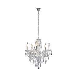 Lüster - Chrome 5 Light Chandelier with Clear Acrylic Crystal Lüster - Chrome 5 Light Chandelier with Clear Acrylic Crystal