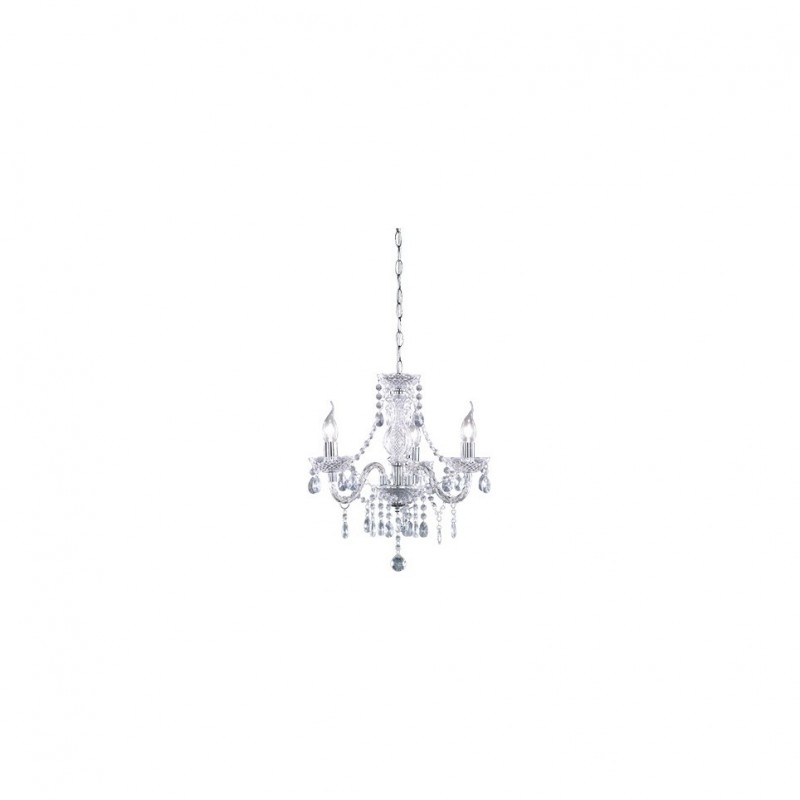 - Lüster - Chrome 3 Light Chandelier with Clear Acrylic Crystal Trio-R11073000 - Lüster - Chrome 3 Light Chandelier with Clear Acrylic Crystal