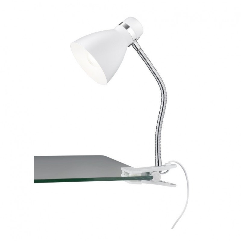 Trio-R20731231 - Harvey - Matt White & Chrome Clamping Table Lamp