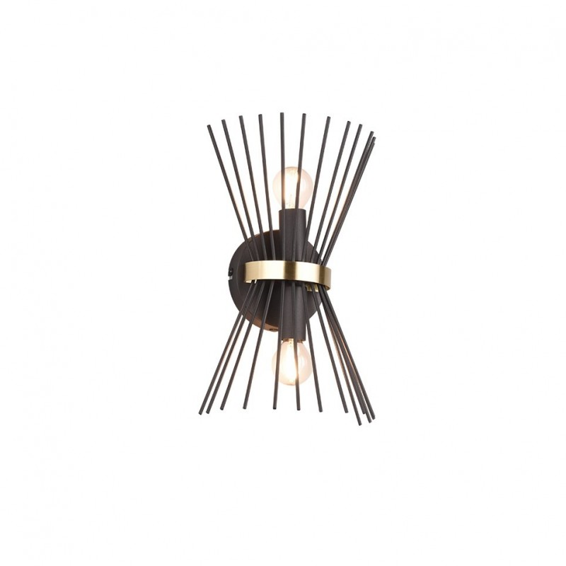 - Rod - Black & Gold 2 Light Wall Lamp Trio-R21532080 - Rod - Black & Gold 2 Light Wall Lamp